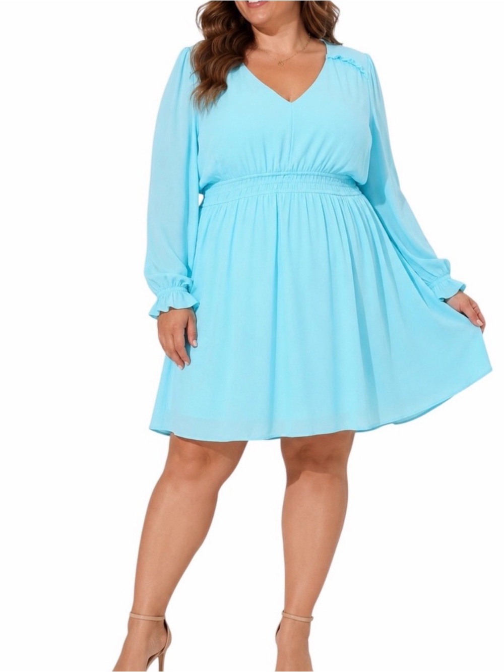 torrid Light Aqua V-Neck Dress size 0 12